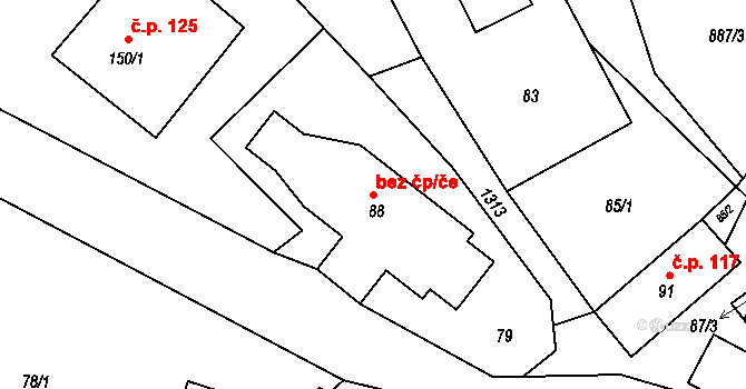 Svébohov 49438565 na parcele st. 88 v KÚ Svébohov, Katastrální mapa