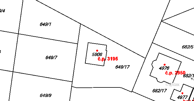 Dvůr Králové nad Labem 3195 na parcele st. 5906 v KÚ Dvůr Králové nad Labem, Katastrální mapa