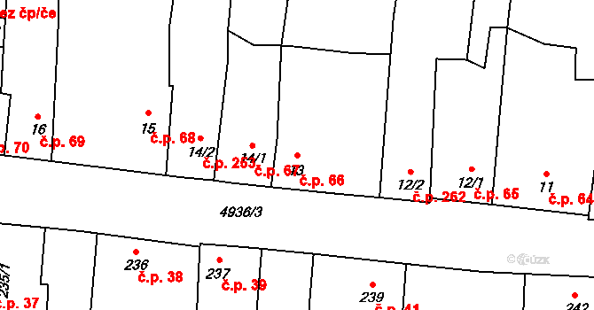 Černovice 66 na parcele st. 13 v KÚ Černovice u Tábora, Katastrální mapa