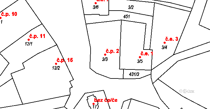 Humpolec 2, Sušice na parcele st. 3/3 v KÚ Humpolec u Sušice, Katastrální mapa