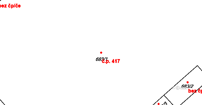 Šumperk 417 na parcele st. 683/1 v KÚ Šumperk, Katastrální mapa