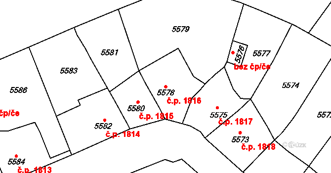 Kročehlavy 1816, Kladno na parcele st. 5578 v KÚ Kročehlavy, Katastrální mapa