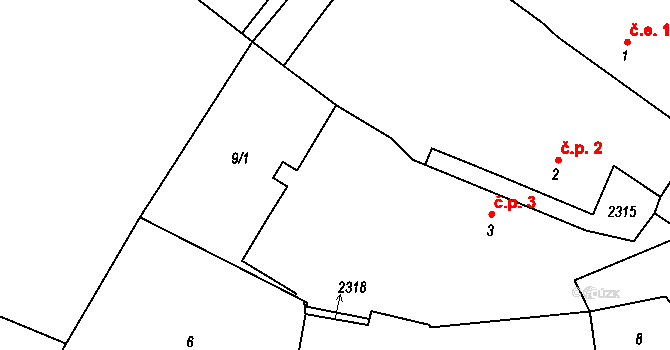 Ostrovce 3, Černošín na parcele st. 3 v KÚ Ostrovce, Katastrální mapa