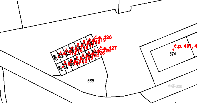 Miřetice u Klášterce nad Ohří 127, Klášterec nad Ohří na parcele st. 875 v KÚ Miřetice u Klášterce nad Ohří, Katastrální mapa