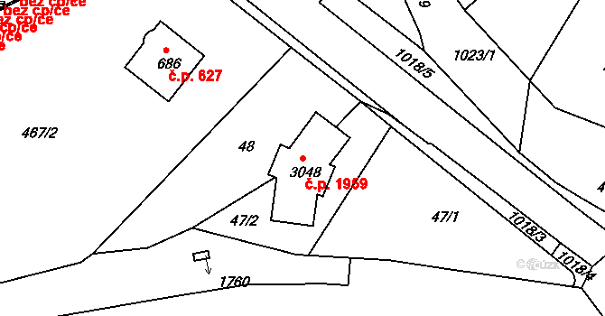 Brandýs nad Labem 1959, Brandýs nad Labem-Stará Boleslav na parcele st. 3048 v KÚ Brandýs nad Labem, Katastrální mapa