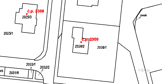 Žďár nad Sázavou 3 2300, Žďár nad Sázavou na parcele st. 2026/2 v KÚ Město Žďár, Katastrální mapa