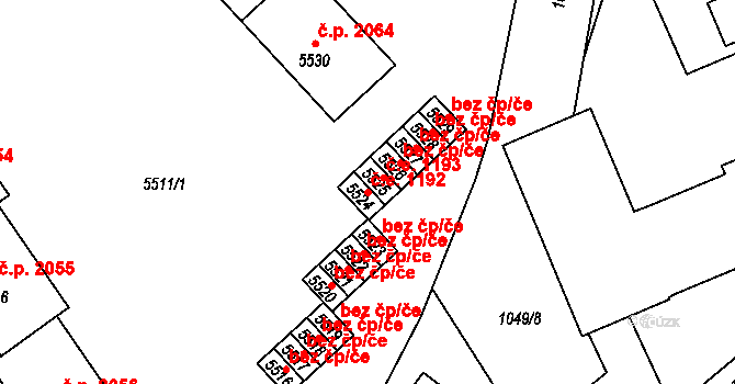 Kročehlavy 1192, Kladno na parcele st. 5524 v KÚ Kročehlavy, Katastrální mapa