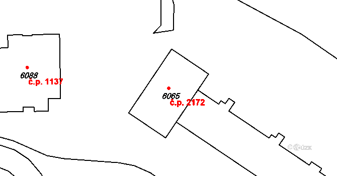 Žďár nad Sázavou 6 2172, Žďár nad Sázavou na parcele st. 6065 v KÚ Město Žďár, Katastrální mapa
