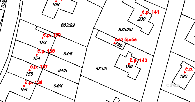 Dobříkov 39385566 na parcele st. 199 v KÚ Dobříkov, Katastrální mapa