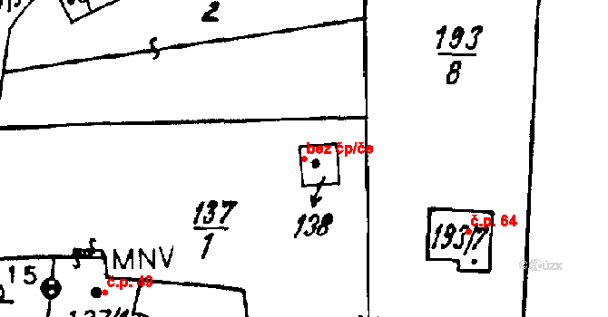Heřmanova Huť 39634566 na parcele st. 138 v KÚ Horní Sekyřany, Katastrální mapa