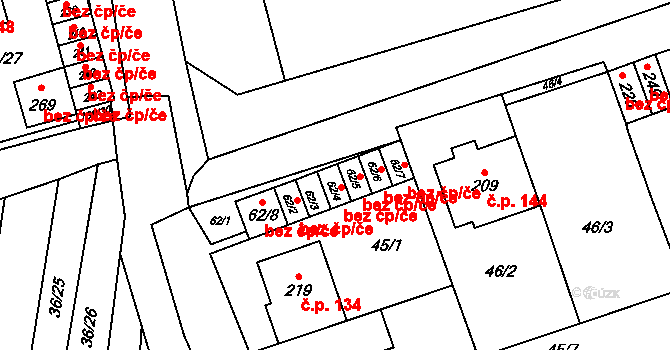 Hoštice-Heroltice 39715566 na parcele st. 62/5 v KÚ Heroltice, Katastrální mapa