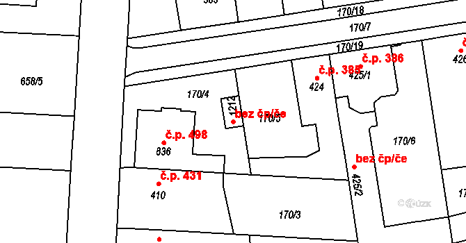 Pardubice 40420566 na parcele st. 1212 v KÚ Svítkov, Katastrální mapa