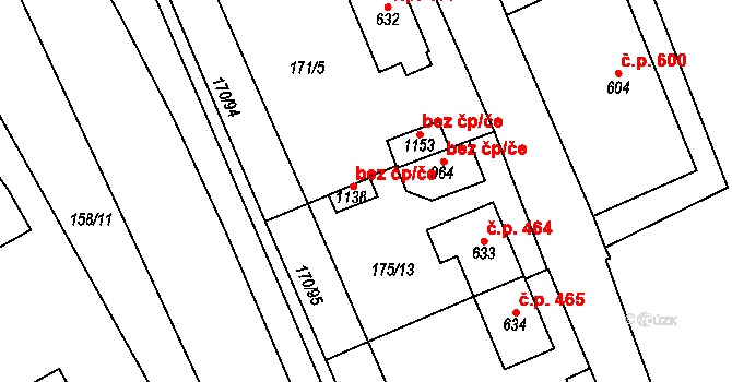 Košťany 45101566 na parcele st. 964 v KÚ Košťany, Katastrální mapa