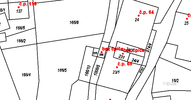 Krasíkov 45483566 na parcele st. 205 v KÚ Krasíkov, Katastrální mapa