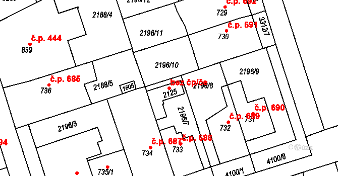 Lomnice nad Popelkou 47844566 na parcele st. 2125 v KÚ Lomnice nad Popelkou, Katastrální mapa