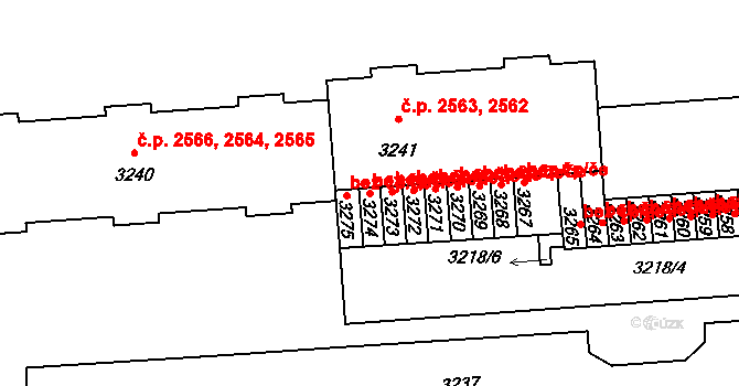 Kladno 48000566 na parcele st. 3274 v KÚ Kročehlavy, Katastrální mapa