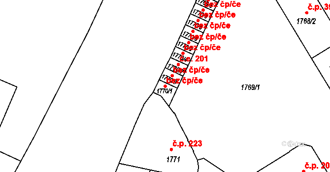 Bílina 48961566 na parcele st. 1770/1 v KÚ Bílina, Katastrální mapa