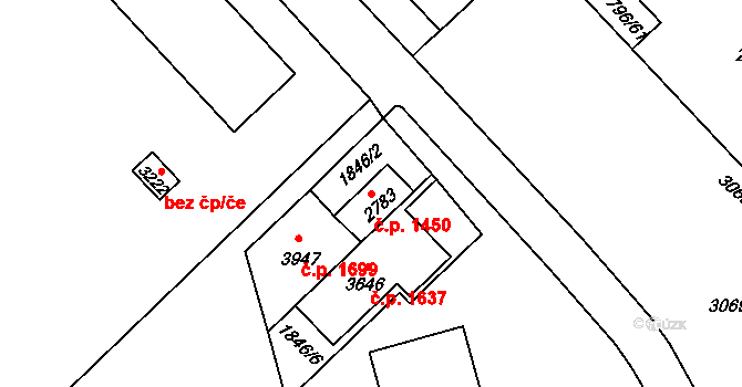 Hlinsko 1450 na parcele st. 2783 v KÚ Hlinsko v Čechách, Katastrální mapa