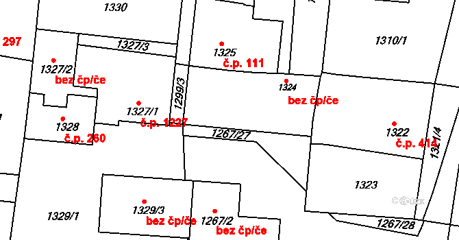 Nýřany 199 na parcele st. 1324 v KÚ Nýřany, Katastrální mapa