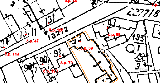 Luleč 69 na parcele st. 92 v KÚ Luleč, Katastrální mapa