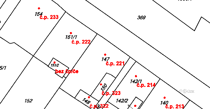 Vrbno pod Pradědem 221 na parcele st. 147 v KÚ Vrbno pod Pradědem, Katastrální mapa