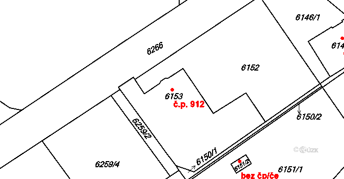 Petřvald 912 na parcele st. 6153 v KÚ Petřvald u Karviné, Katastrální mapa