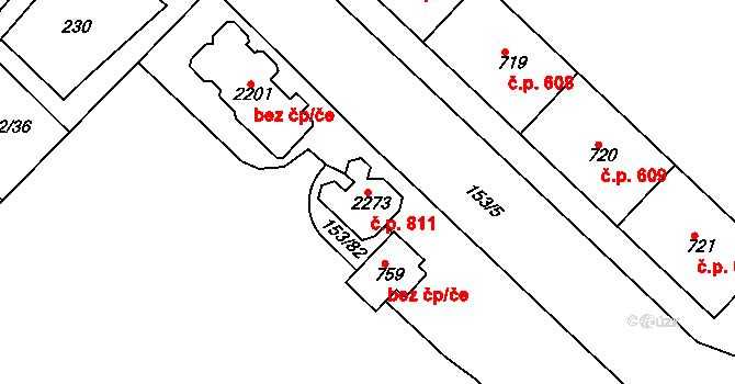 Lobeček 811, Kralupy nad Vltavou na parcele st. 2273 v KÚ Lobeček, Katastrální mapa