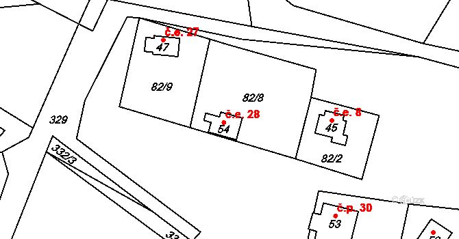 Skály 28, Teplice nad Metují na parcele st. 54 v KÚ Skály u Teplic nad Metují, Katastrální mapa