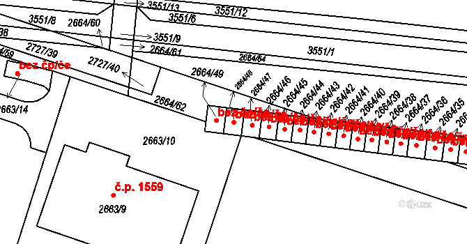 Holešov 41047567 na parcele st. 2664/48 v KÚ Holešov, Katastrální mapa