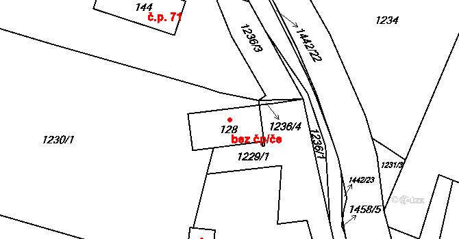 Číhalín 43408567 na parcele st. 128 v KÚ Číhalín, Katastrální mapa