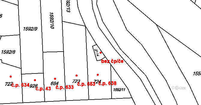 Opava 43466567 na parcele st. 2114 v KÚ Kateřinky u Opavy, Katastrální mapa