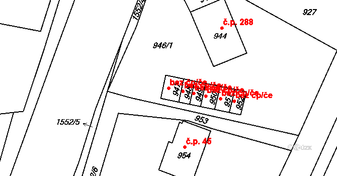 Jeseník 44357567 na parcele st. 947 v KÚ Bukovice u Jeseníka, Katastrální mapa