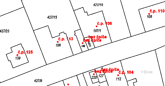 Makotřasy 44421567 na parcele st. 149 v KÚ Makotřasy, Katastrální mapa