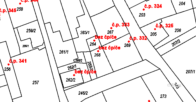 Šluknov 45196567 na parcele st. 268 v KÚ Šluknov, Katastrální mapa