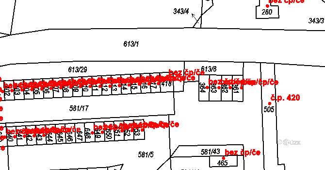 Bohušovice nad Ohří 47621567 na parcele st. 417 v KÚ Bohušovice nad Ohří, Katastrální mapa