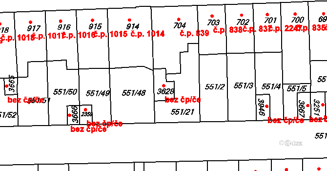 Svitavy 48535567 na parcele st. 3628 v KÚ Svitavy-předměstí, Katastrální mapa