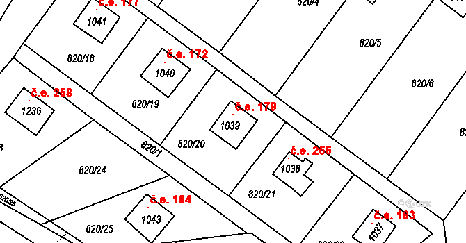 Blovice 78268567 na parcele st. 1039 v KÚ Blovice, Katastrální mapa