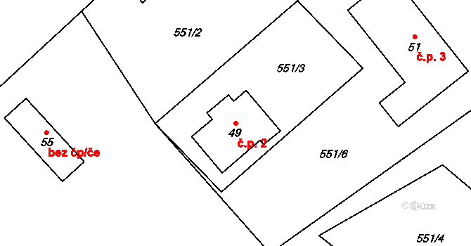 Solná Lhota 2, Vimperk na parcele st. 49 v KÚ Solná Lhota, Katastrální mapa
