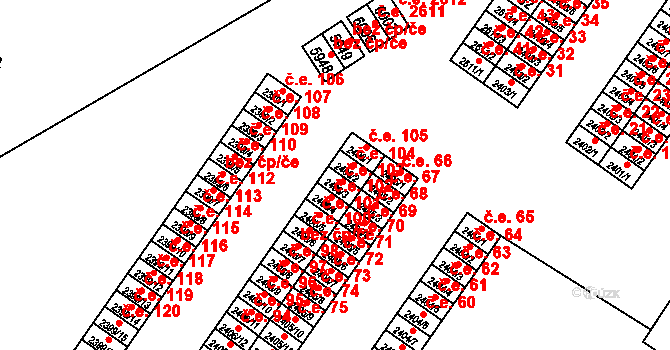 Žatec 103 na parcele st. 2406/3 v KÚ Žatec, Katastrální mapa