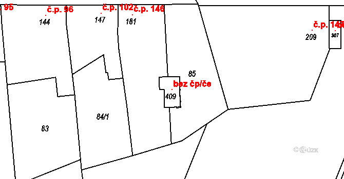 Pravčice 147375568 na parcele st. 409 v KÚ Pravčice, Katastrální mapa