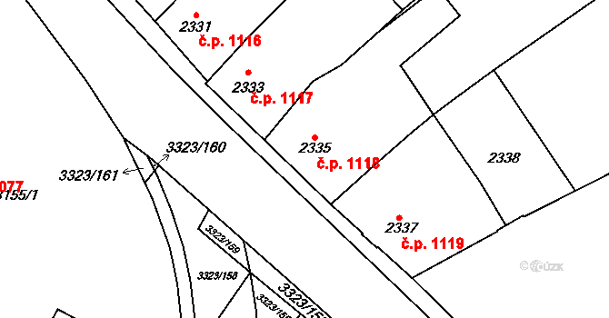 Mikulov 1118 na parcele st. 2335 v KÚ Mikulov na Moravě, Katastrální mapa