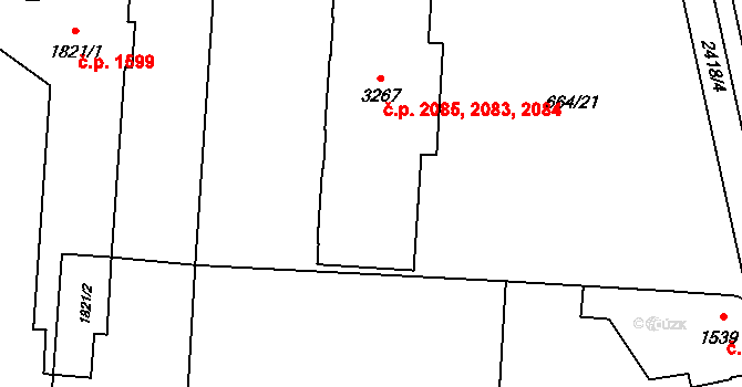 Hořice 2083,2084,2085 na parcele st. 3267 v KÚ Hořice v Podkrkonoší, Katastrální mapa