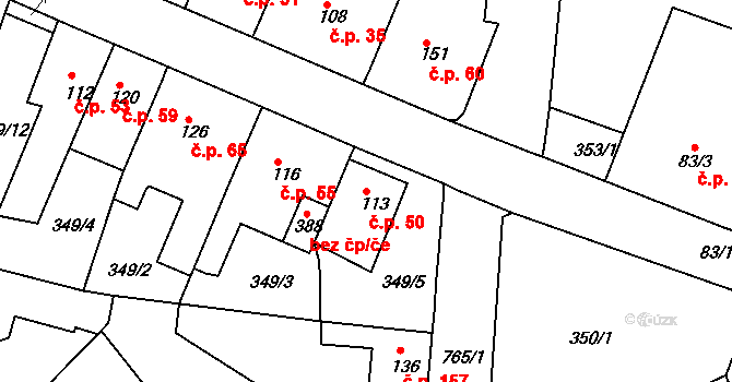 Maršov 50, Krupka na parcele st. 113 v KÚ Maršov u Krupky, Katastrální mapa