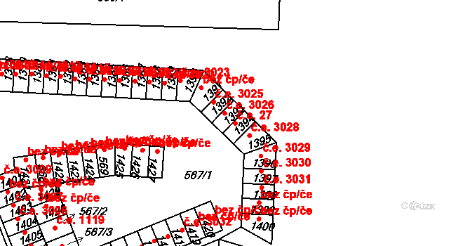 Řetenice 27, Teplice na parcele st. 1394 v KÚ Teplice-Řetenice, Katastrální mapa