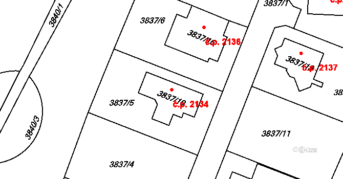 Předměstí 2134, Litoměřice na parcele st. 3837/19 v KÚ Litoměřice, Katastrální mapa