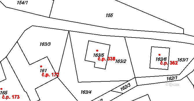 Najdek 338, Hamry nad Sázavou na parcele st. 163/5 v KÚ Najdek na Moravě, Katastrální mapa