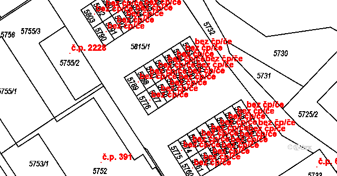 Žďár nad Sázavou 40784568 na parcele st. 5778 v KÚ Město Žďár, Katastrální mapa