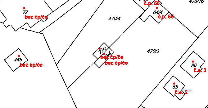 Okrouhlá 43955568 na parcele st. 73/4 v KÚ Jesenice u Chebu, Katastrální mapa