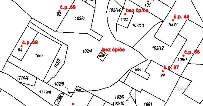 Kejžlice 45251568 na parcele st. 102/3 v KÚ Kejžlice, Katastrální mapa