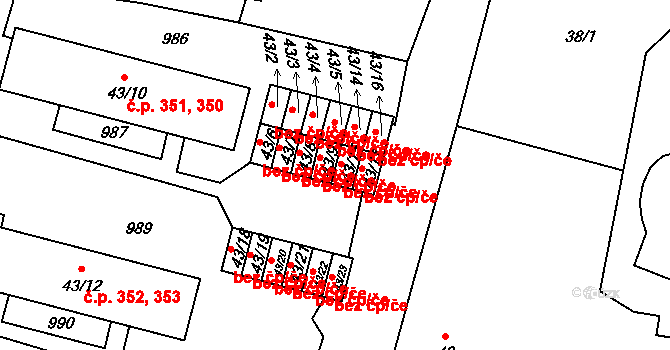 Peruc 46269568 na parcele st. 43/15 v KÚ Peruc, Katastrální mapa